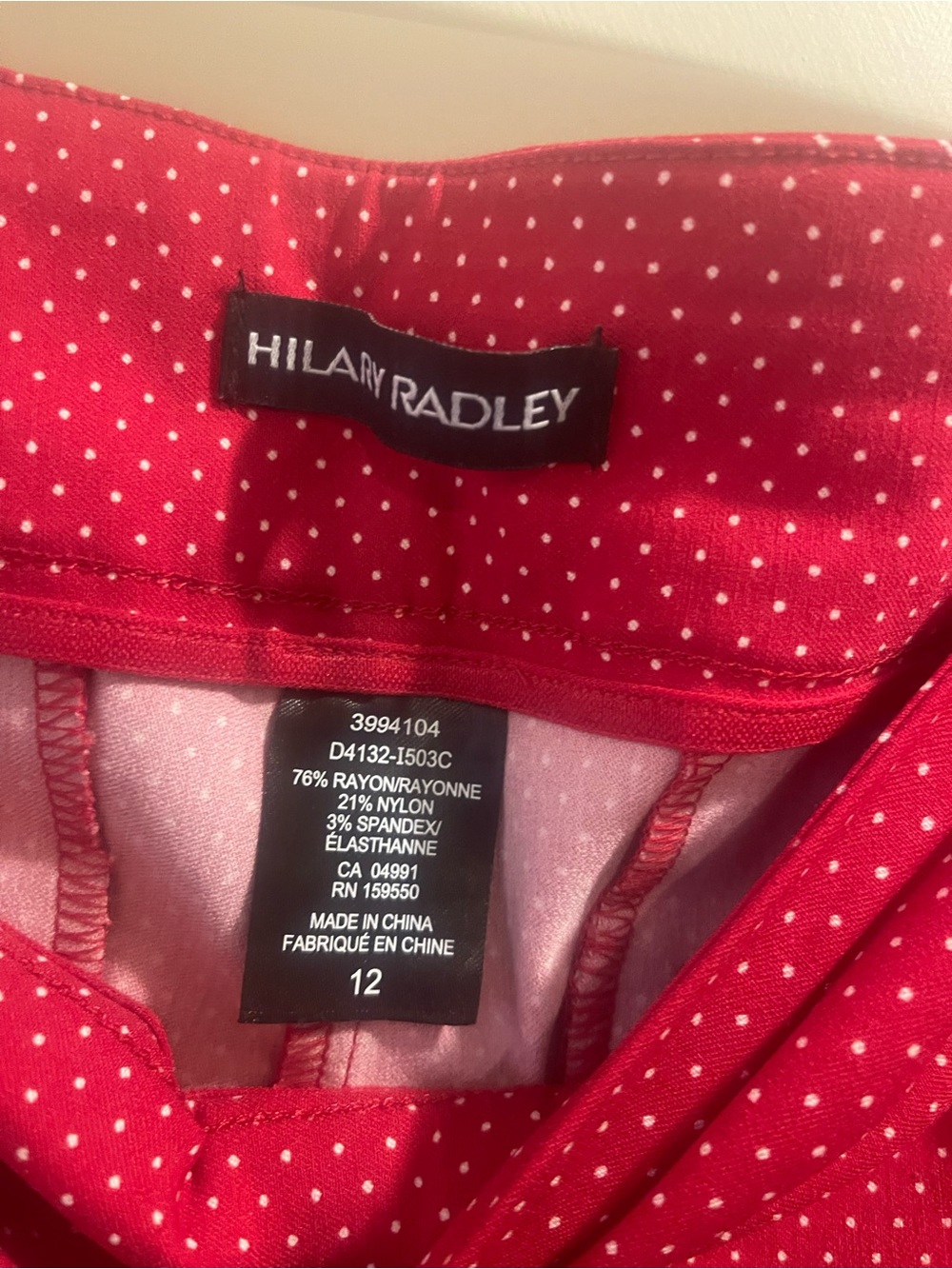 Hilary Radley Red with White Polka Dot Women's Shorts